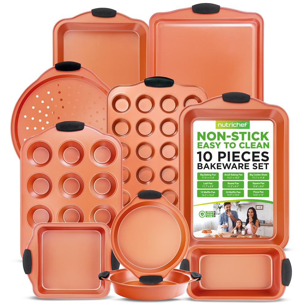 10-Piece Nonstick Bakeware Set, Even Heating, Carbon Steel
