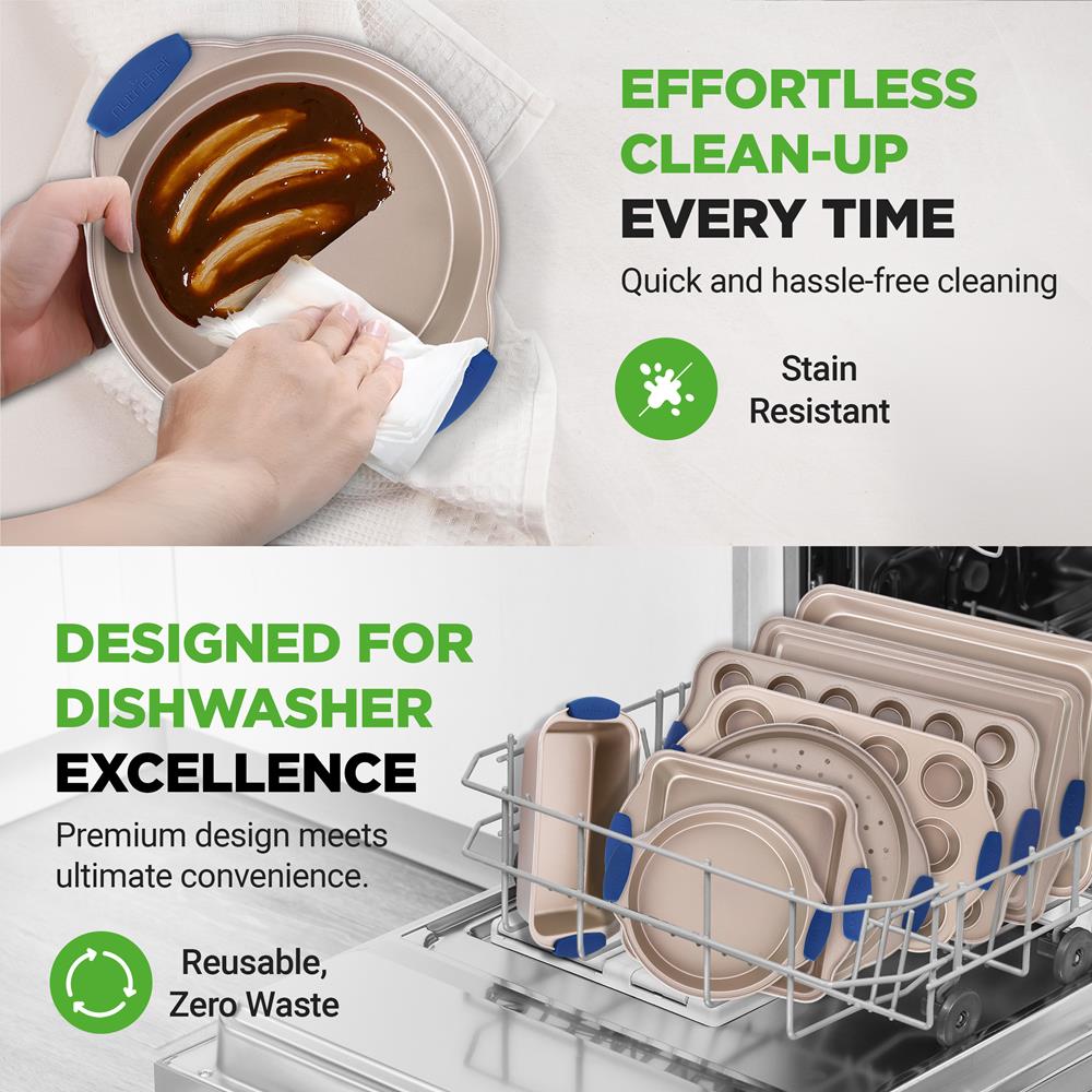 10-Piece Nonstick Bakeware Set - Easy Clean Carbon Steel
