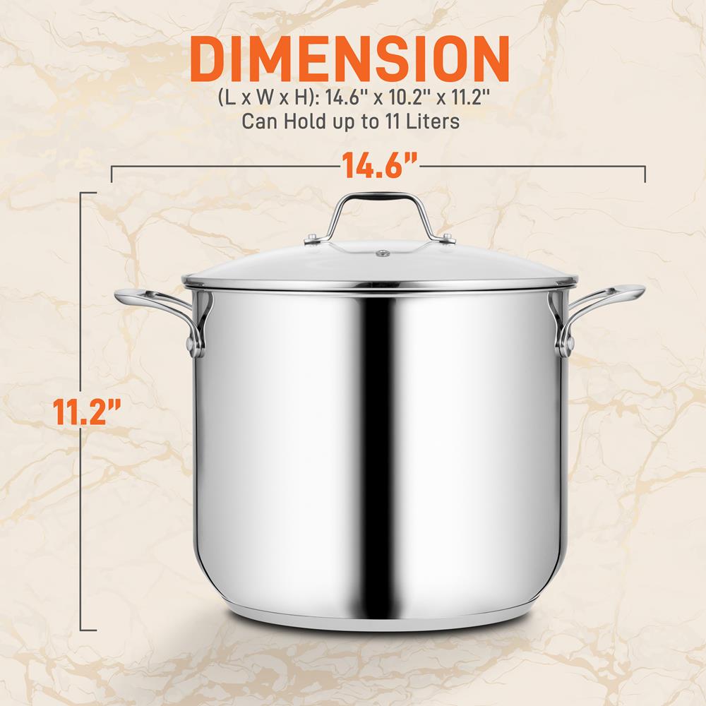 12-Quart Stock Pot, Even Heat, Stainless Steel