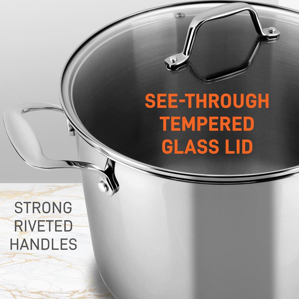 12-Quart Stock Pot, Even Heat, Stainless Steel