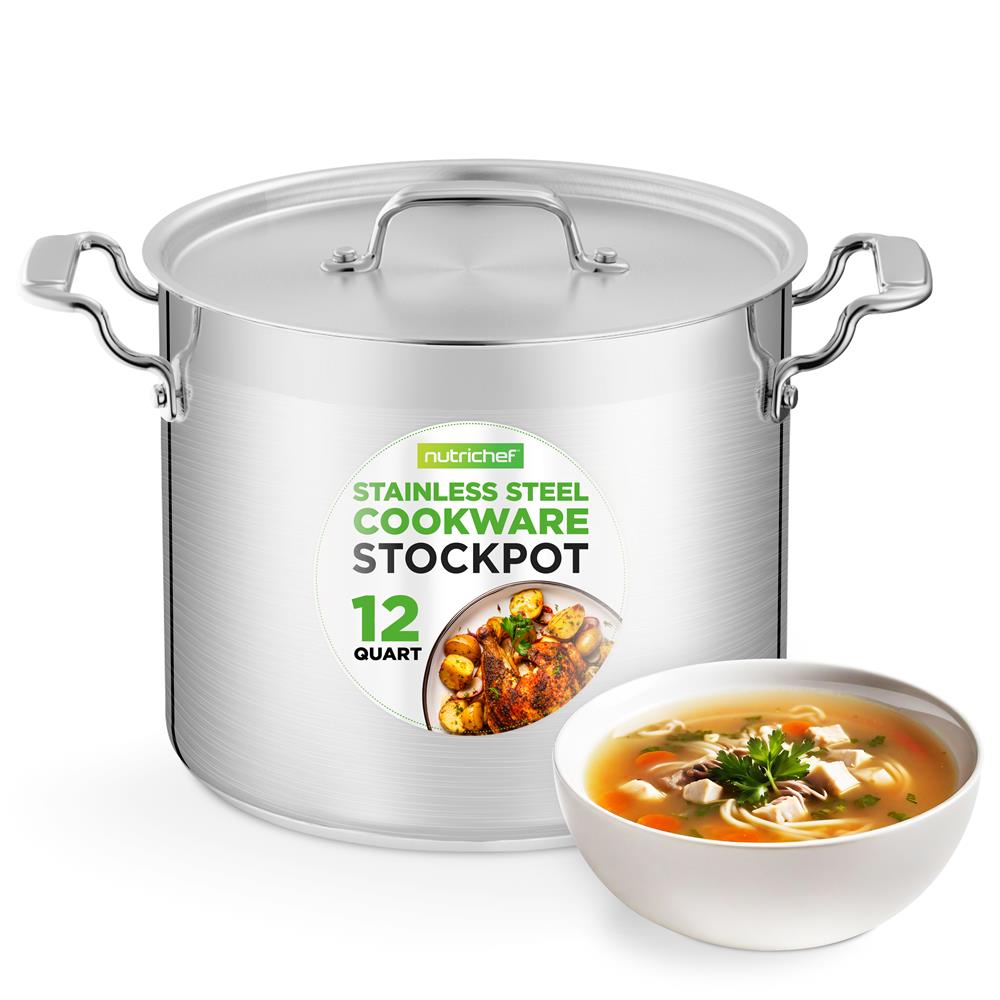 12-Quart Stockpot for Stew & Soup, Induction Compatible