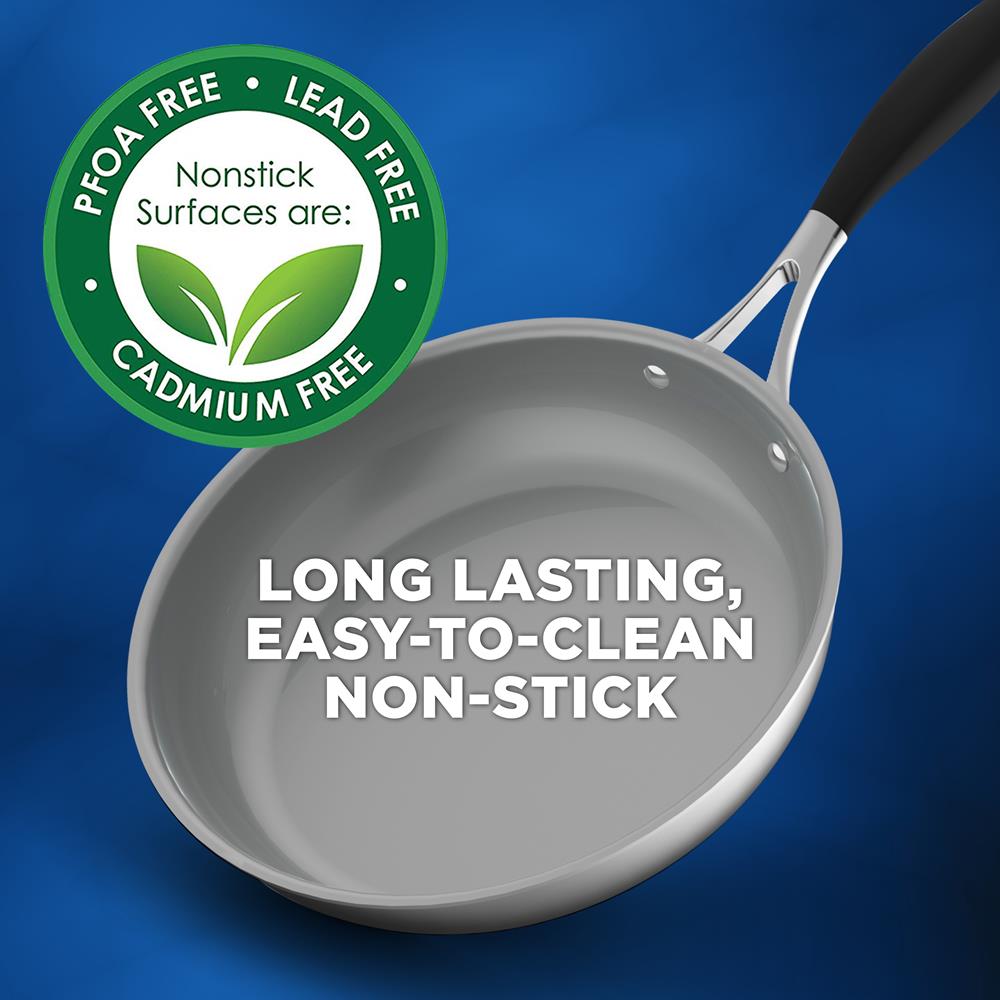 12-Piece Stainless Steel Cookware Set, Non-Stick Ceramic