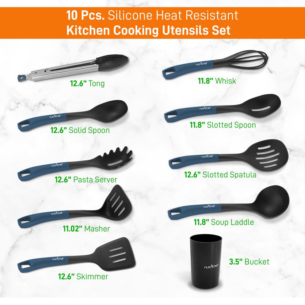 10-Piece Non-Stick Silicone Utensils Set - Heat Resistant