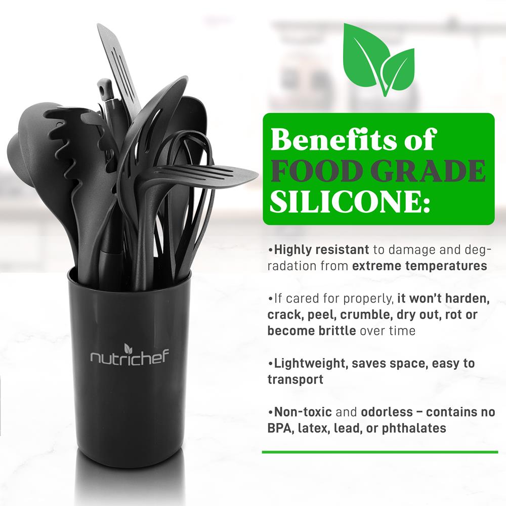 10-Piece Non-Stick Silicone Utensils Set - Heat Resistant