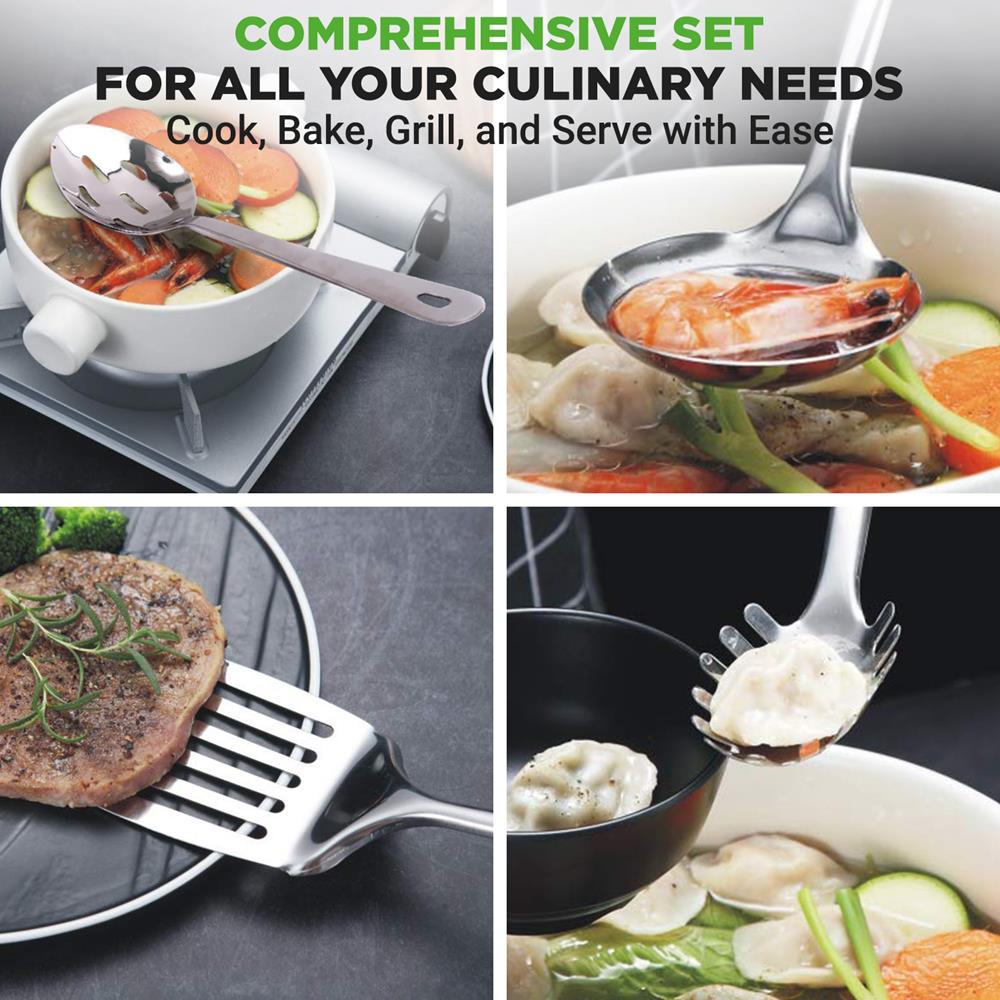 10 Pcs. Stainless Steel Kitchen Utensils Set with Holder