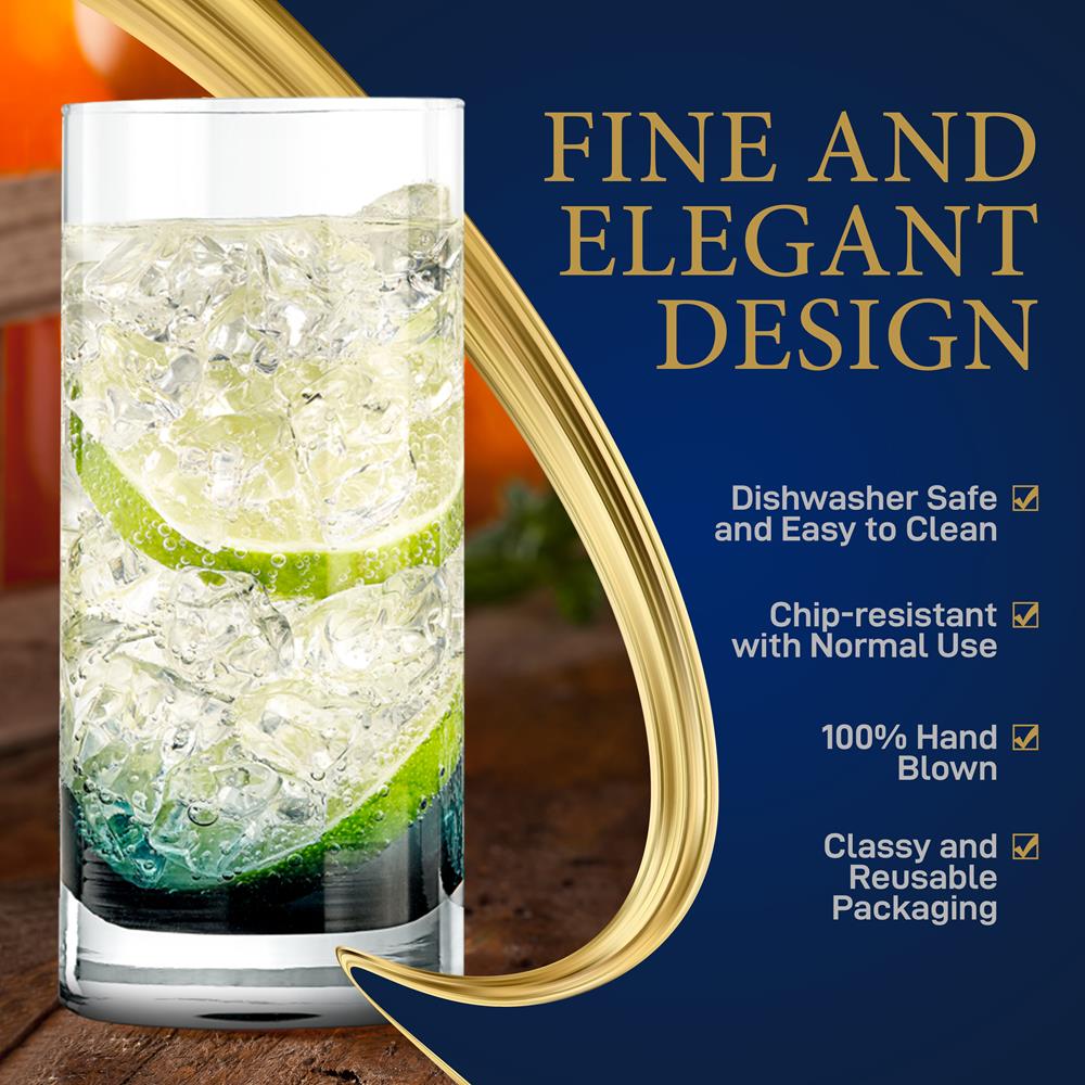 12.5oz Highball Glasses Set of 4