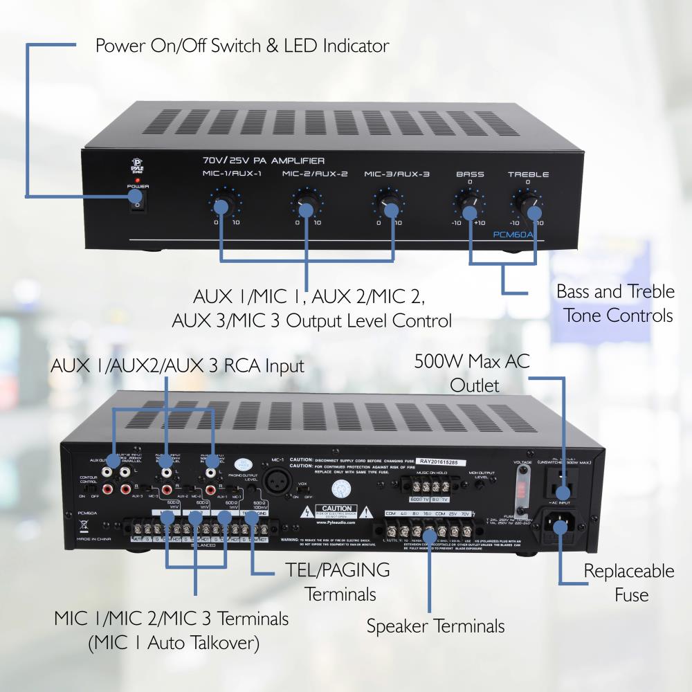 100W Bluetooth Power Amplifier - Indoor Stereo Receiver