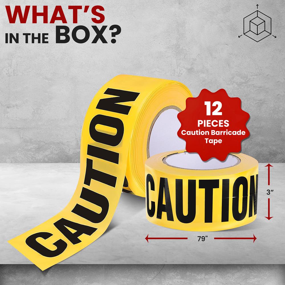 12-Piece Caution Tape Set, 656 Foot, High Visibility