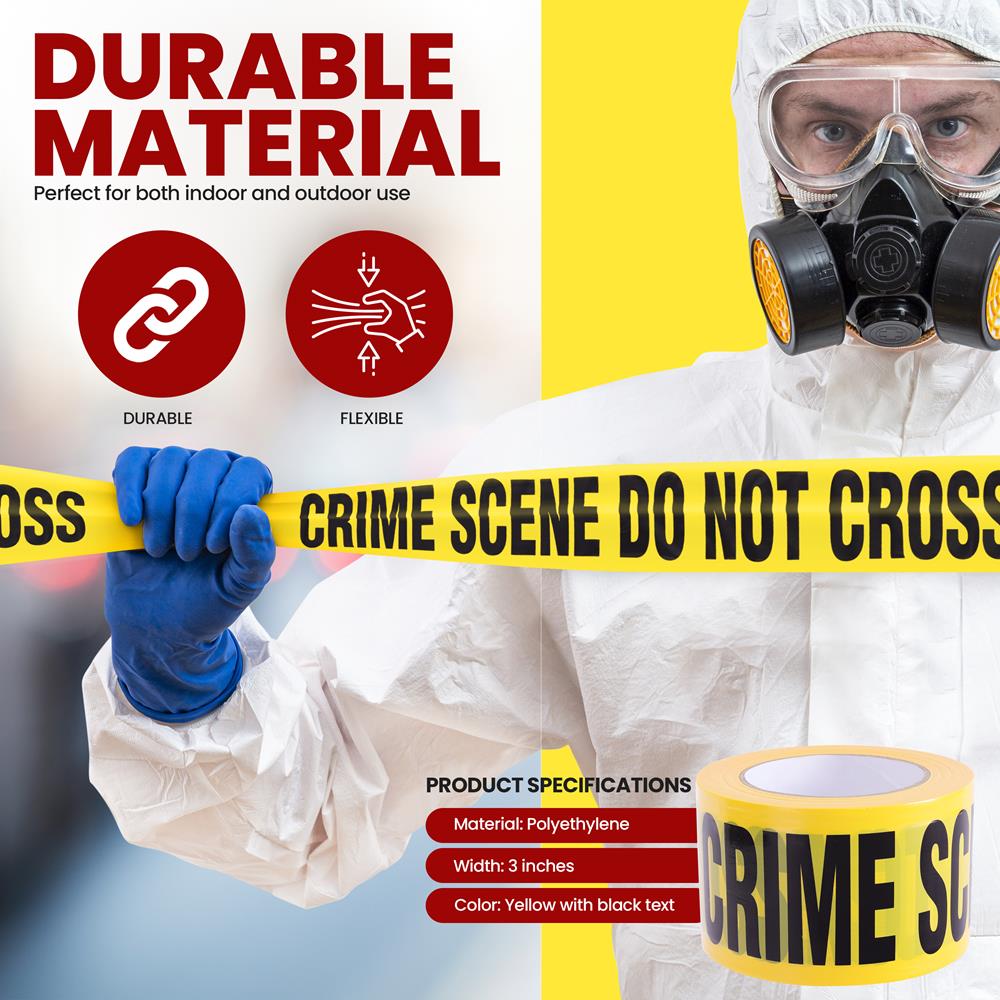 12 Pieces Crime Scene Tape Set 656ft Durable Polyethylene