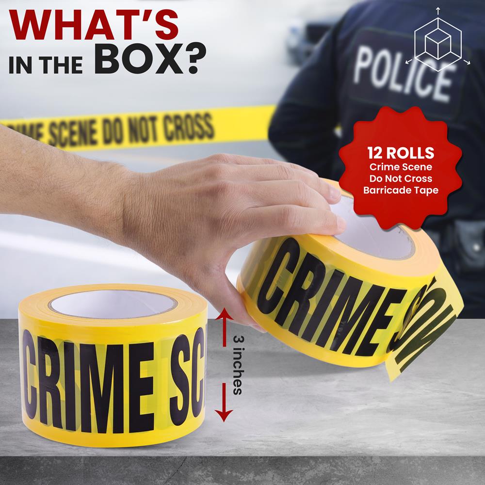 12 Pieces Crime Scene Tape Set 656ft Durable Polyethylene