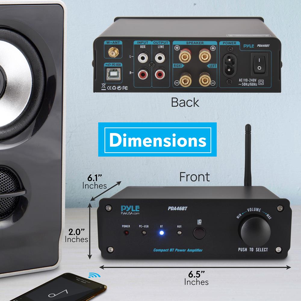 100W Bluetooth Stereo Amplifier - Hi-Fi Sound