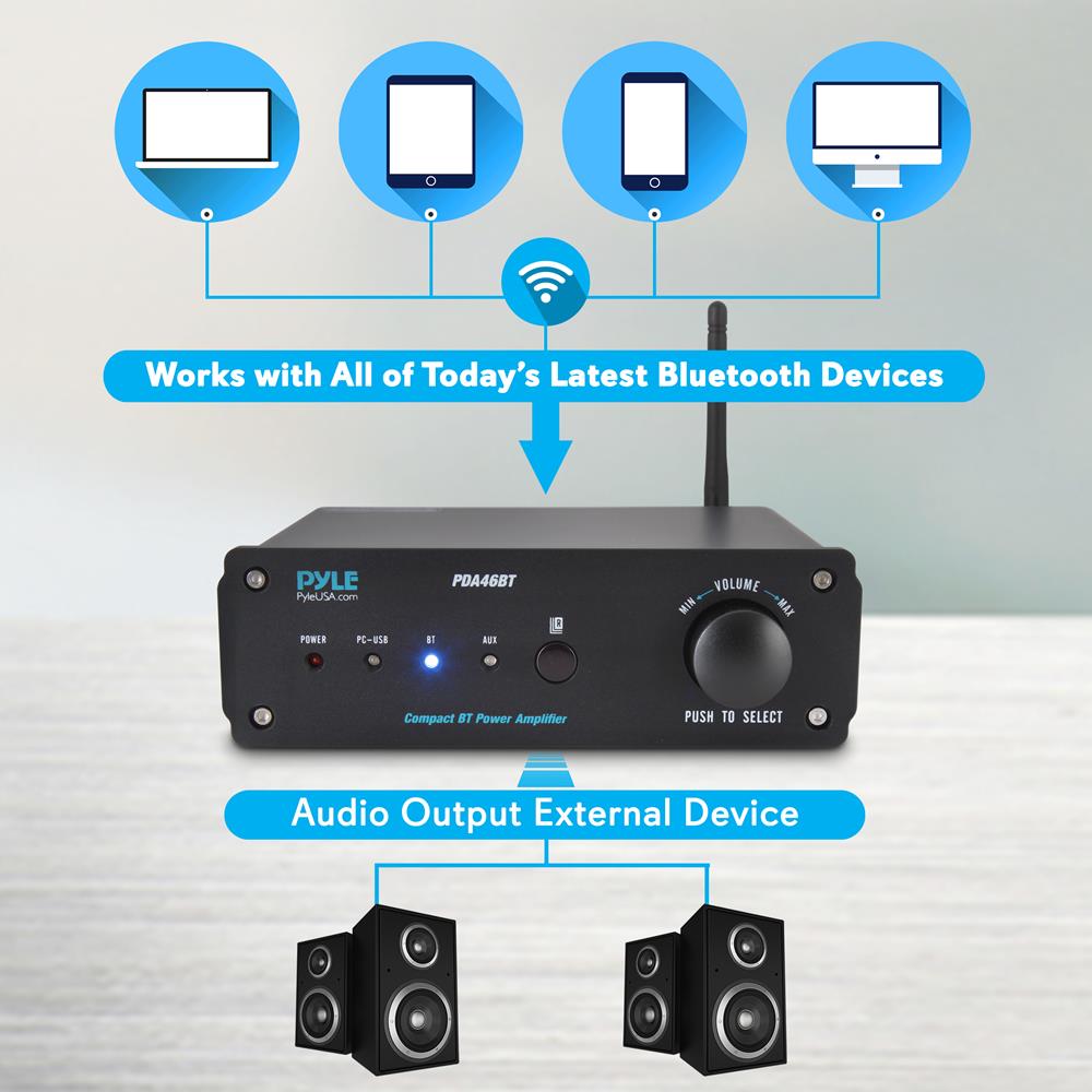 100W Bluetooth Stereo Amplifier - Hi-Fi Sound