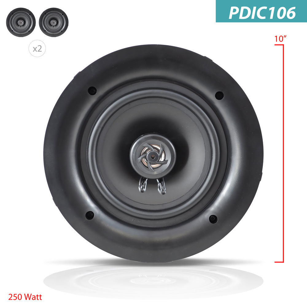10" Ceiling Wall Speakers Pair, Full Range Sound