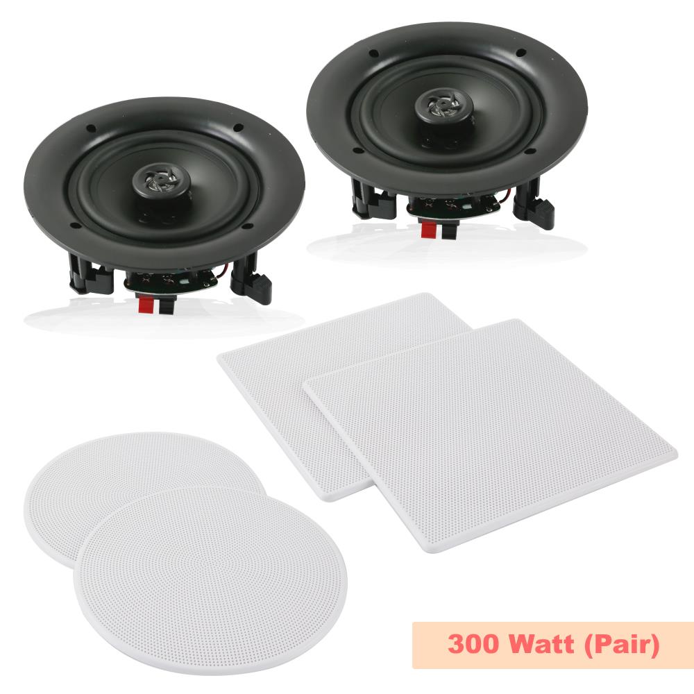 10" In-Wall/Ceiling Speakers 300W Stereo Sound