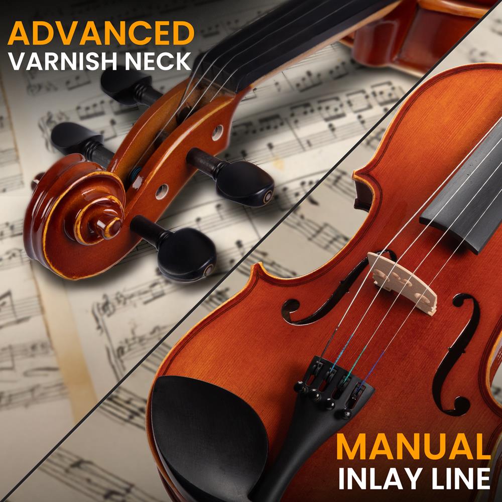 1/4 Size Violin Starter Kit, Ready to Play, Plywood Body