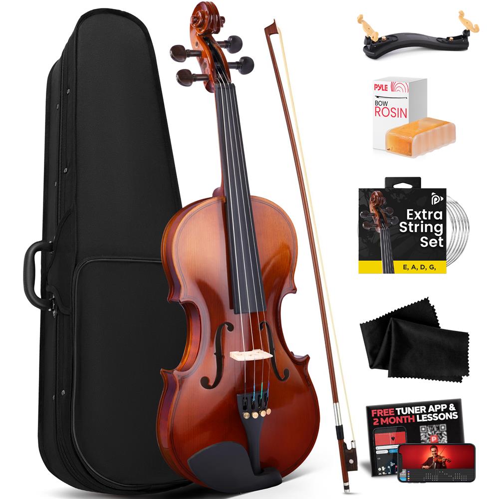 1/2 Size Violin Starter Kit, Ready to Play, Wood Grain