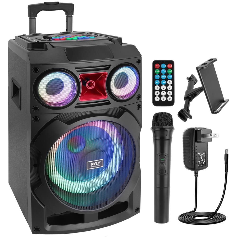 10" Portable Bluetooth PA Speaker 800W Rechargeable LED