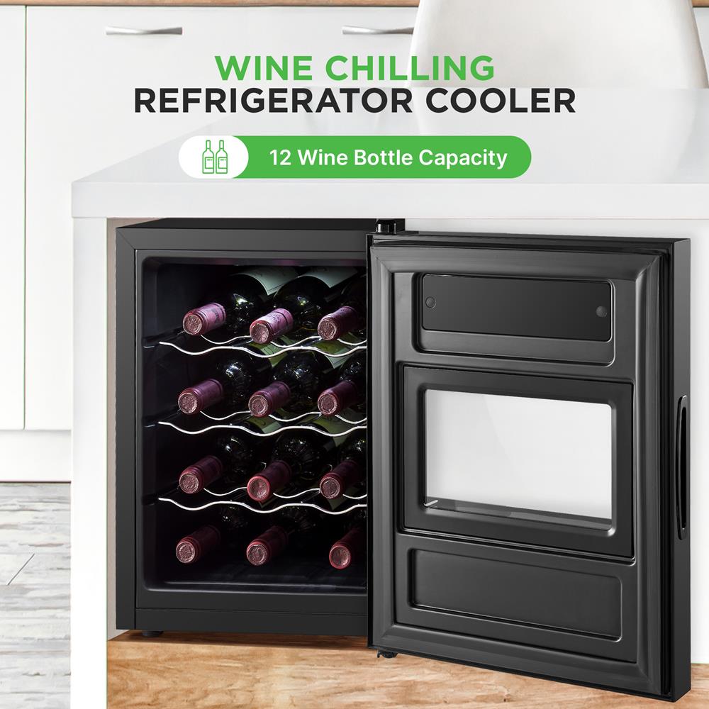 12 Bottle Wine Cooler, Adjustable Temp