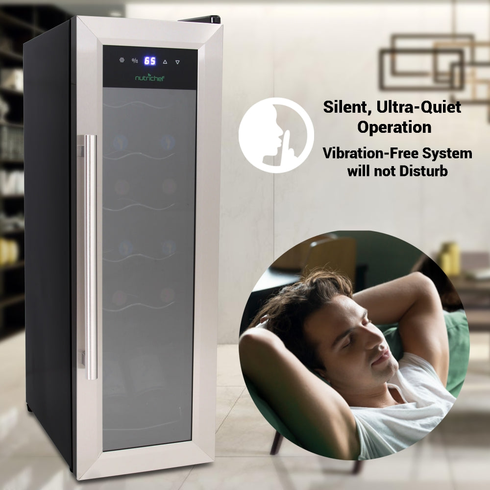 12 Bottle Wine Cooler, Compact Fridge, Digital Control