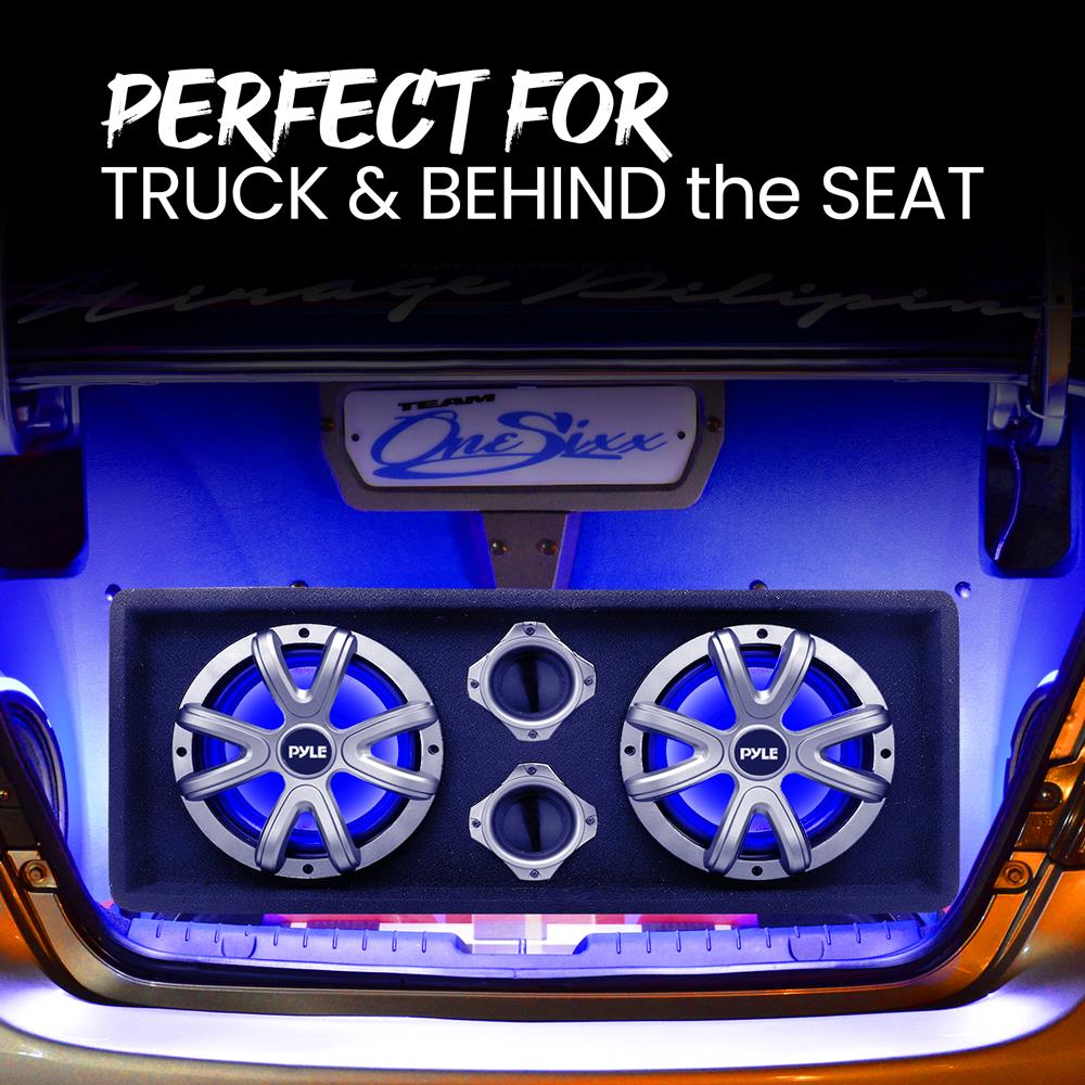 10" Dual Bass Subwoofer Box, 500W, LED Lights