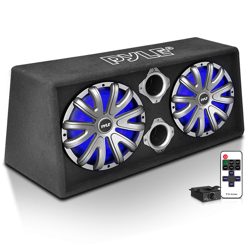 10" Dual Bass Subwoofer Box, 500W, LED Lights