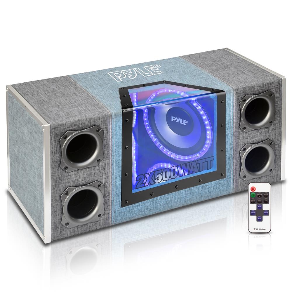 10" Dual Subwoofer Enclosure, High Power, Silver Cone