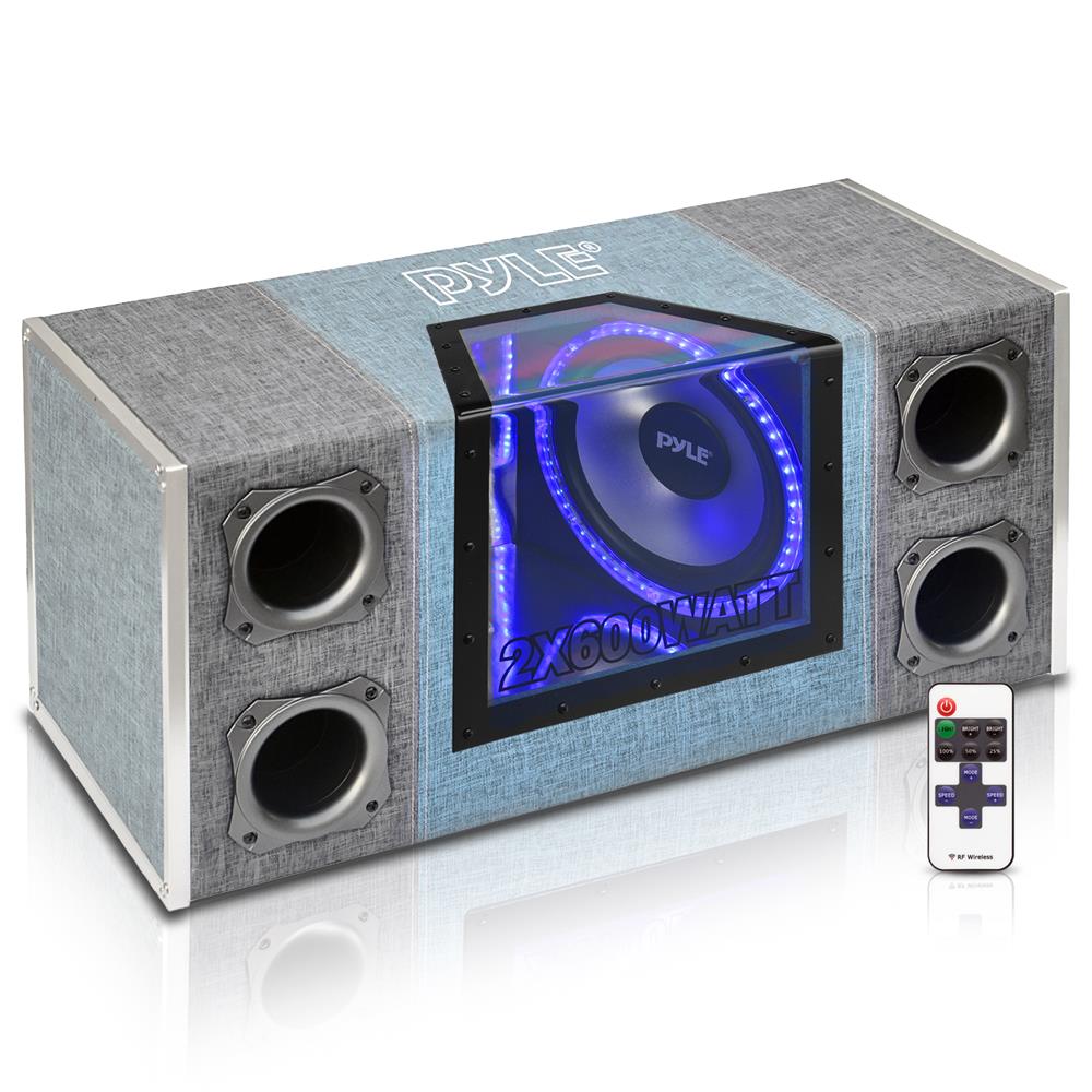 12" Dual Subwoofer Enclosure, High Power, Silver Cone