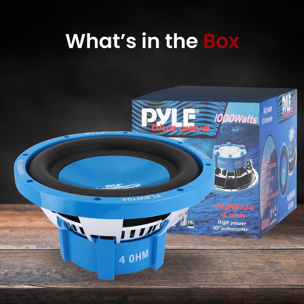 10" Car Subwoofer 1000W Power Dual Voice Coil Blue Cone