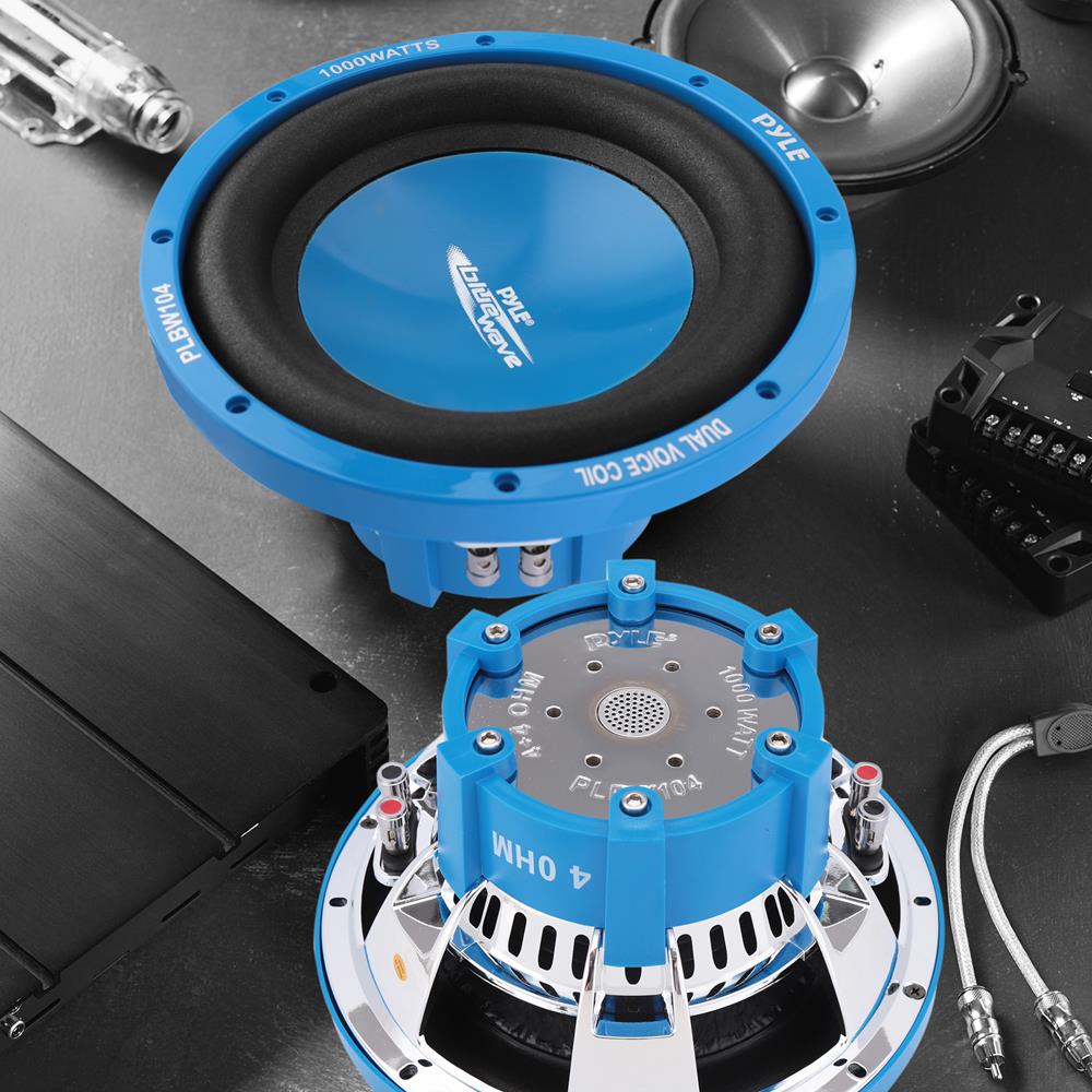 10" Car Subwoofer 1000W Power Dual Voice Coil Blue Cone