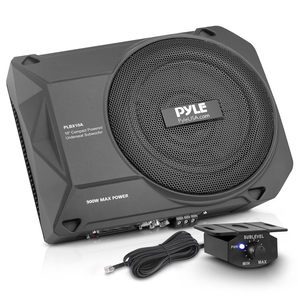 10" 900W Low-Profile Car Subwoofer System, Slim Design