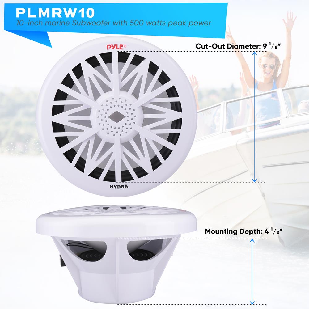 10" Marine Subwoofer 500W Waterproof Polypropylene Cone