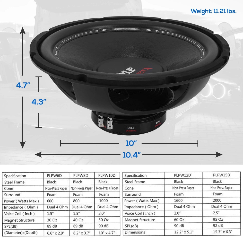 10" Car Subwoofer 1000W High Power Non-Press Paper Cone