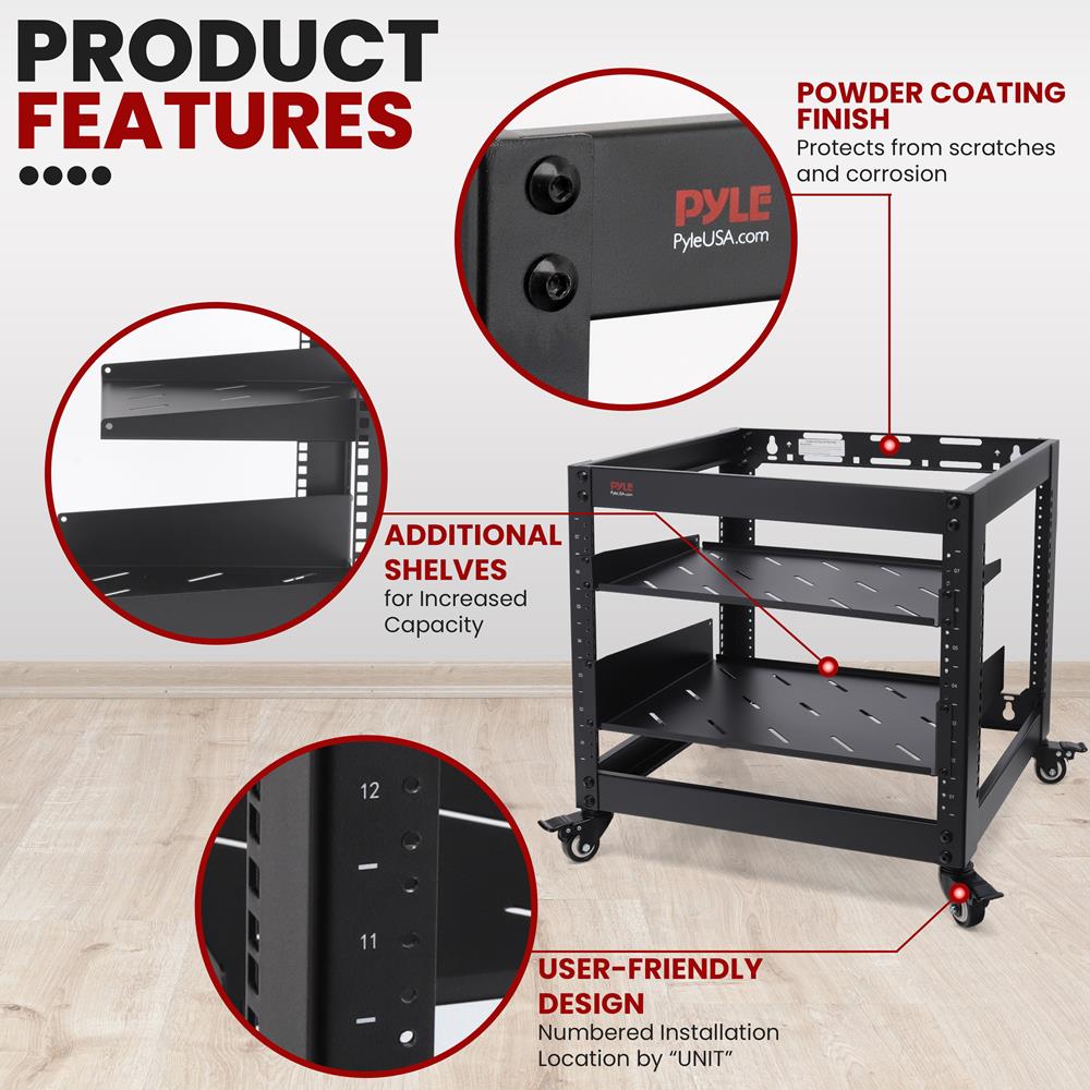10U Open Frame Server Rack - Heavy-Duty Steel