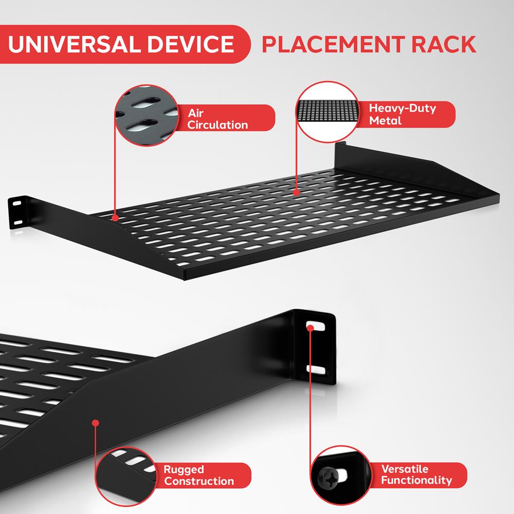 10-Pc 1U Server Rack Shelf Mount Tray (10-Pack)