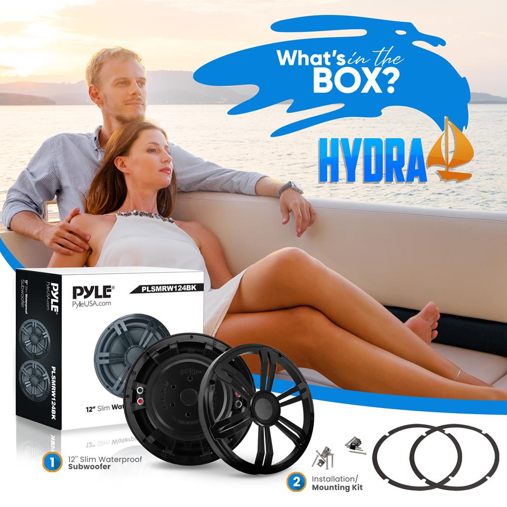 12" Slim Marine Subwoofer 500W Waterproof PP Cone for