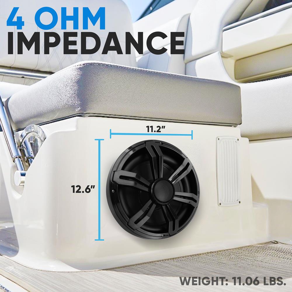 12" Slim Marine Subwoofer 500W Waterproof PP Cone for