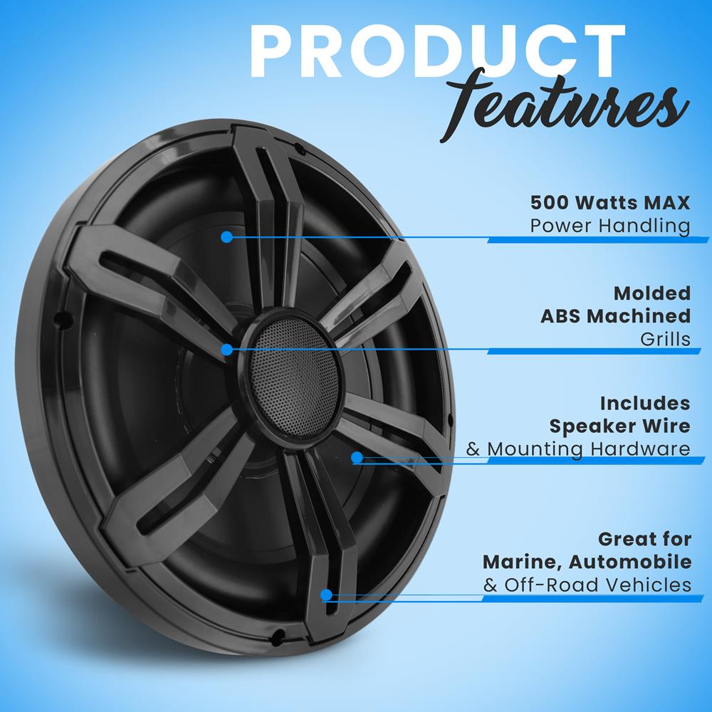 12" Slim Marine Subwoofer 500W Waterproof PP Cone for