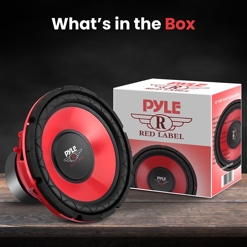 10" Car Subwoofer 600W Power Red Cone 4 Ohm 1.5" Voice Coil