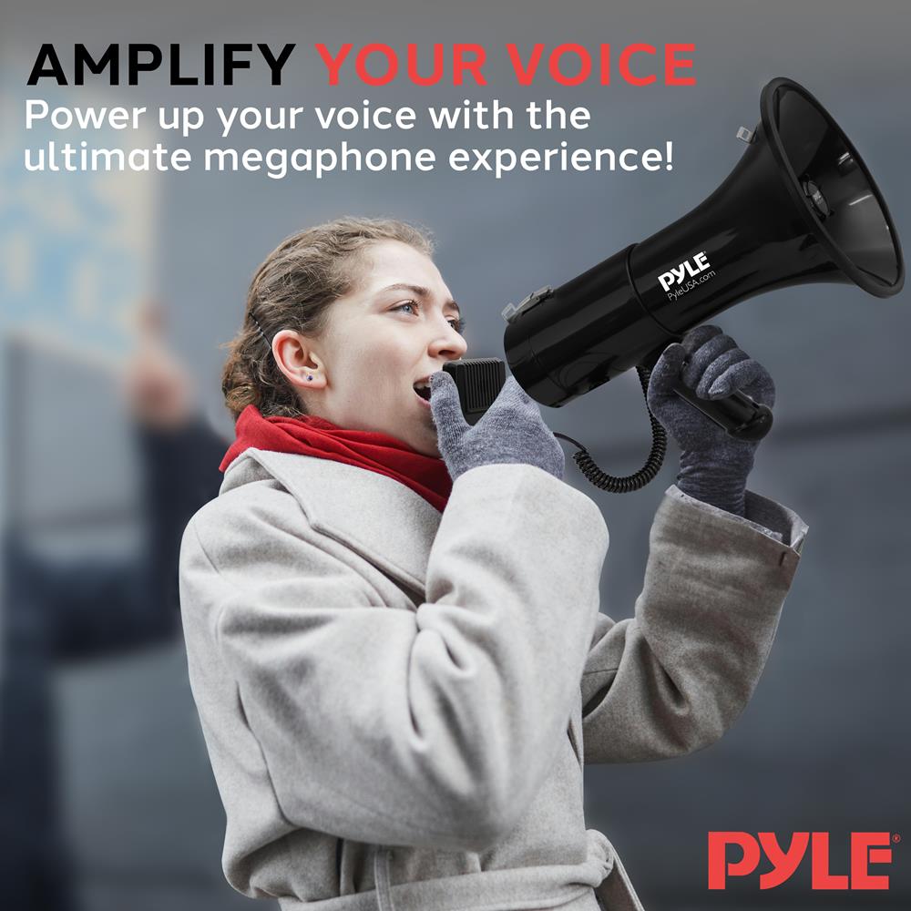 100W Megaphone Bullhorn, 1200 Yards Range, ABS Body