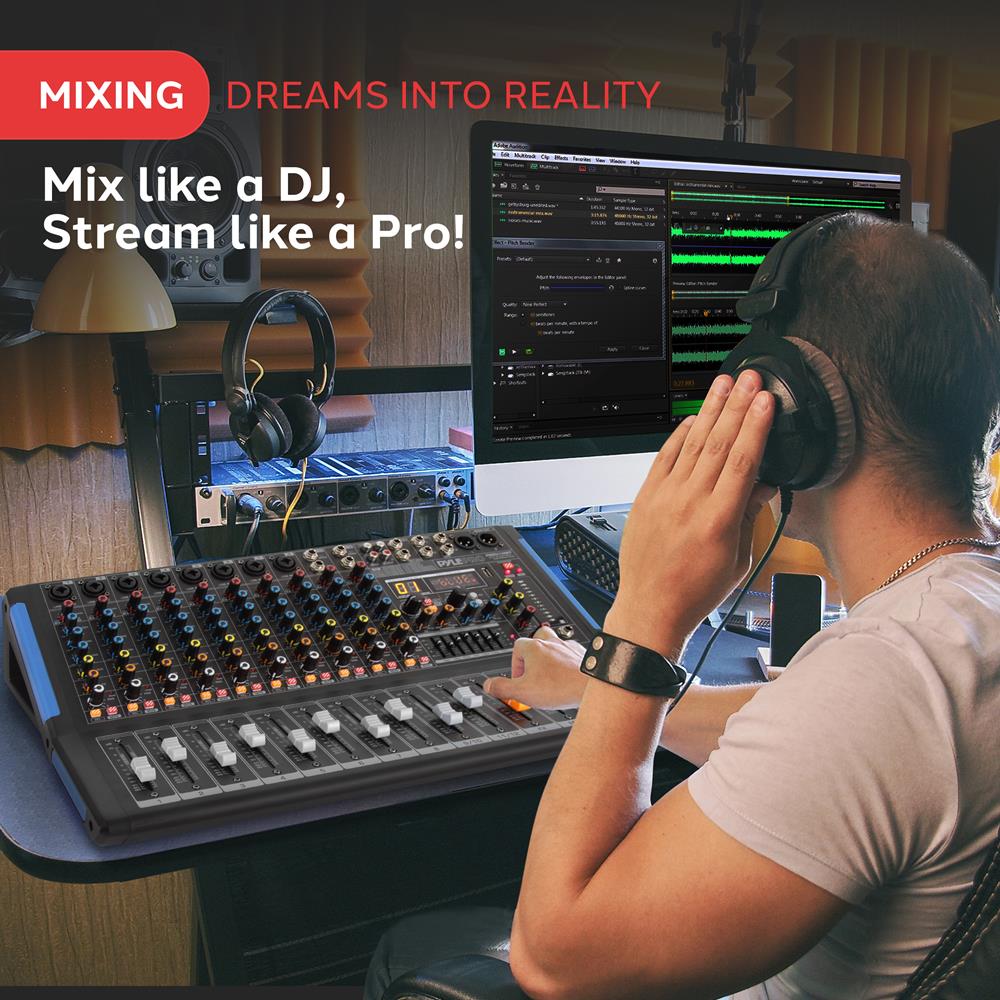 12-Channel Bluetooth Studio Mixer - USB Recording
