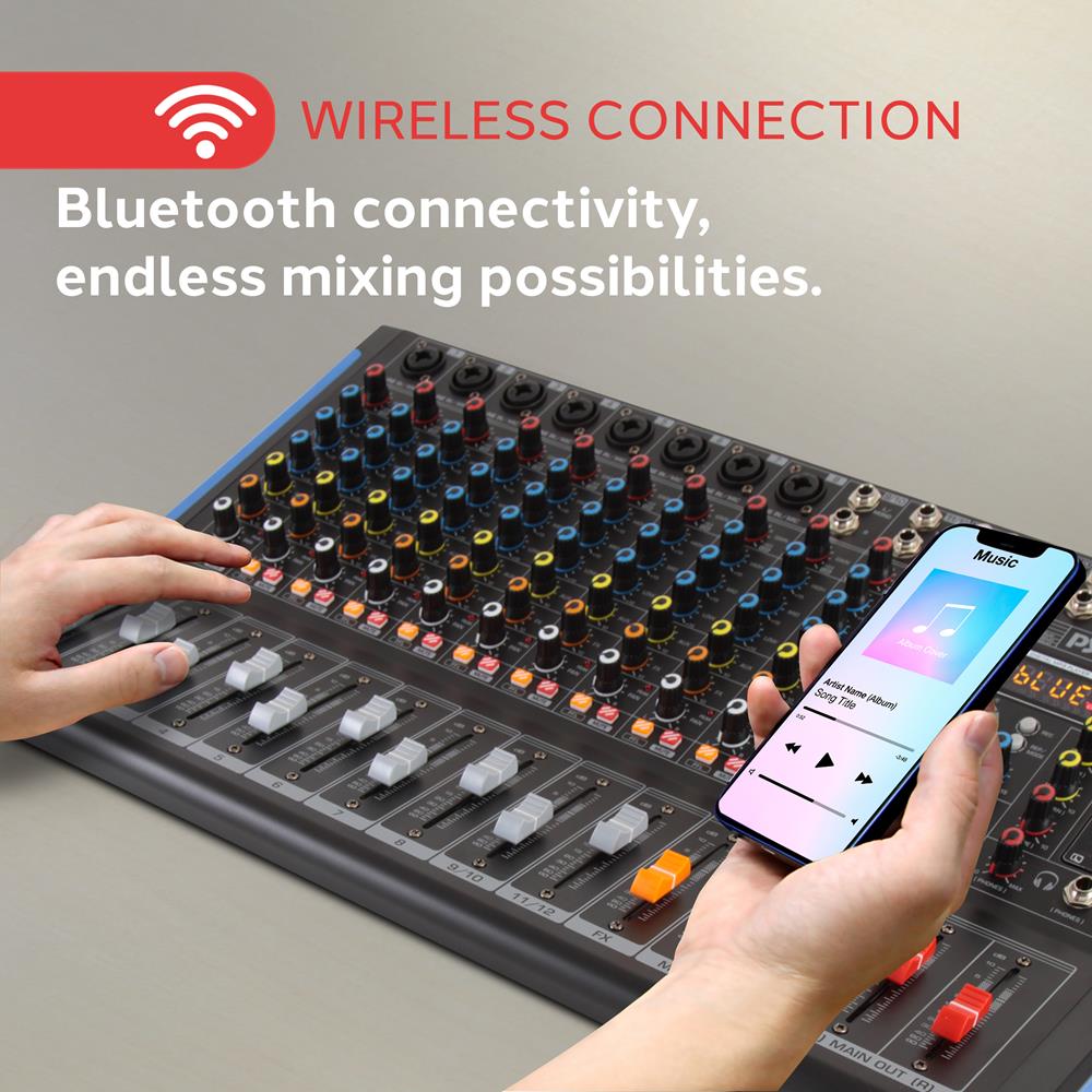 12-Channel Bluetooth Studio Mixer - USB Recording
