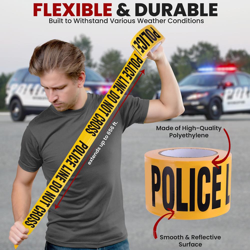 12 Pieces Caution Tape Roll High Visibility Polyethylene