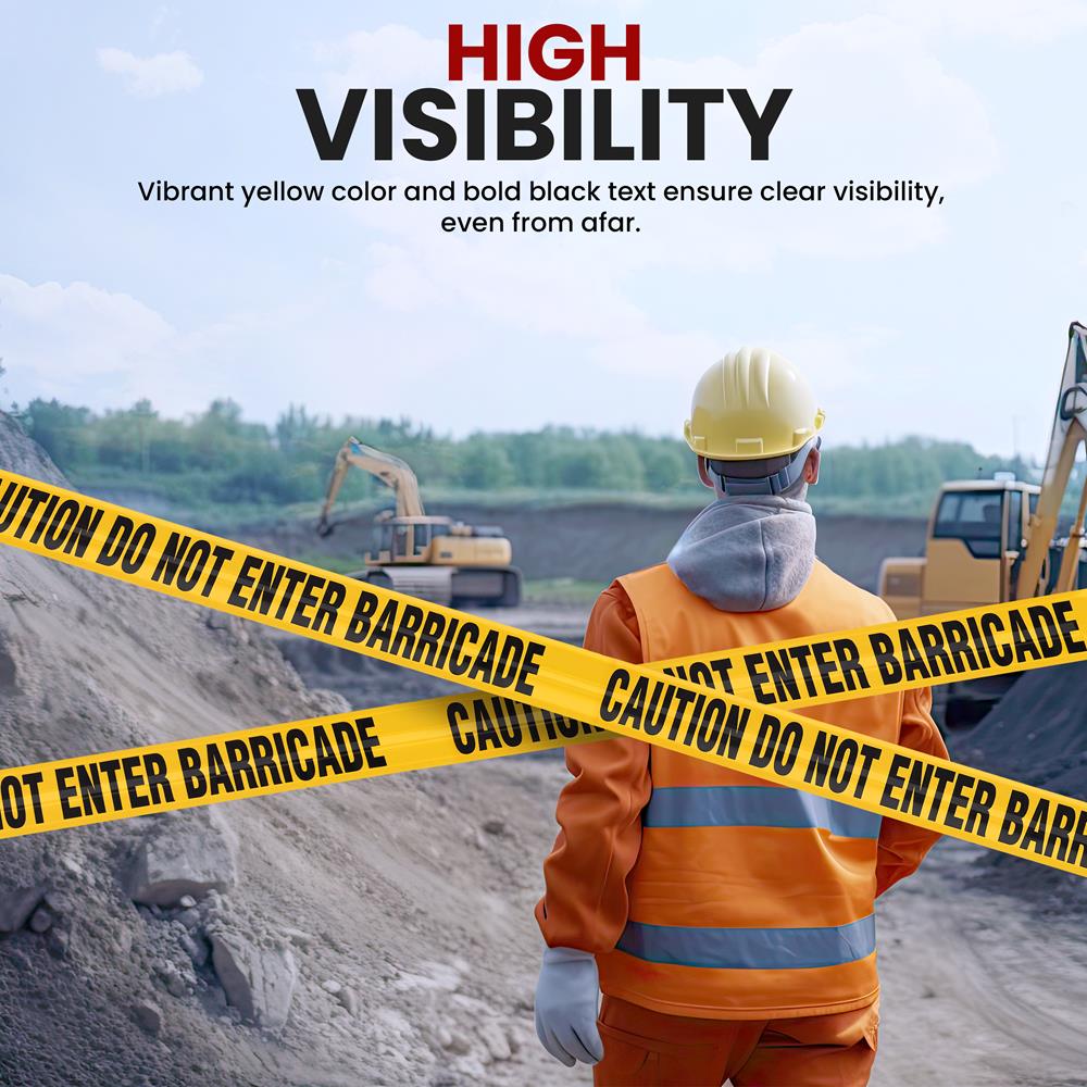 12-Piece Caution Tape Set, High Visibility, Polyethylene