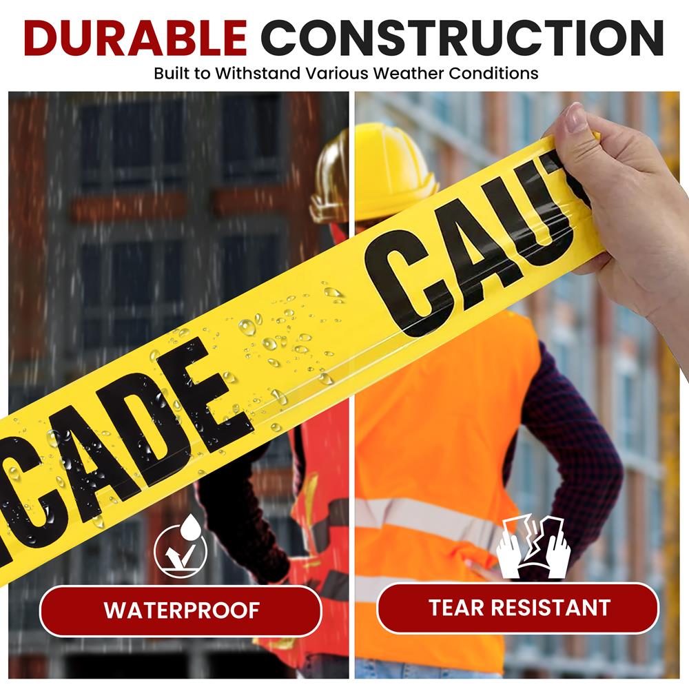 12-Piece Caution Tape Set, High Visibility, Polyethylene