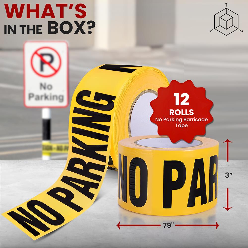 12 Pieces Caution Tape 656ft Roll High Visibility