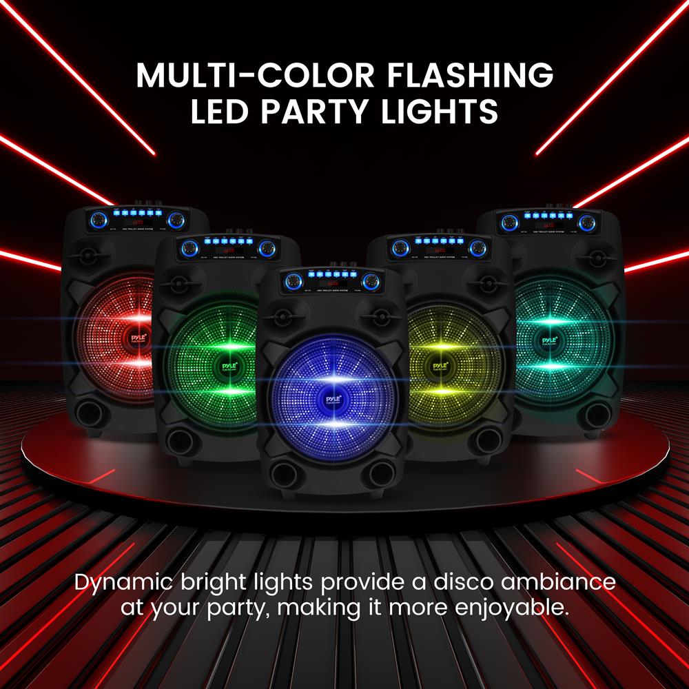 12" Portable Bluetooth PA Speaker 800W Rechargeable LED