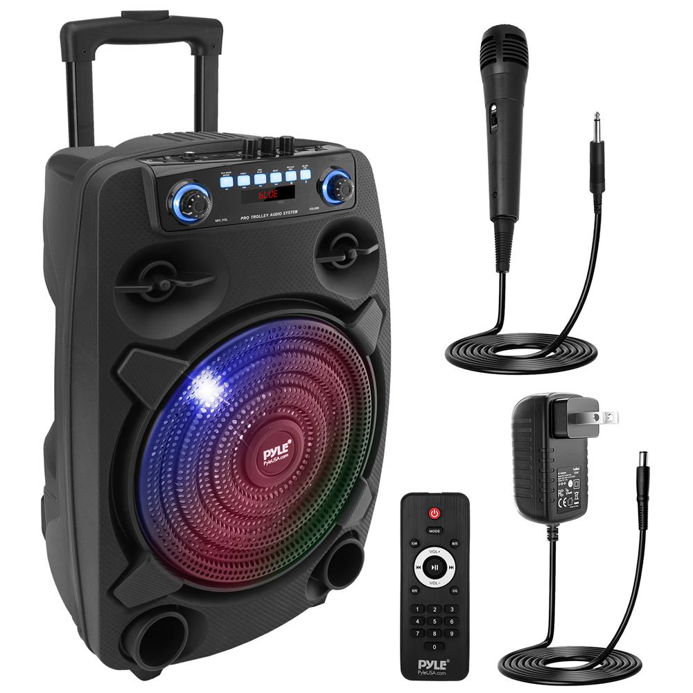 12" Portable Bluetooth PA Speaker 800W Rechargeable LED