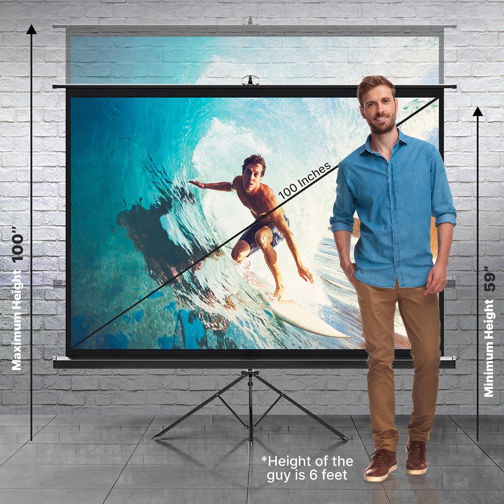 100" Portable Projector Screen, Quick Setup