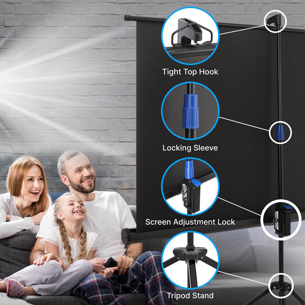 100" Portable Projector Screen, Quick Setup