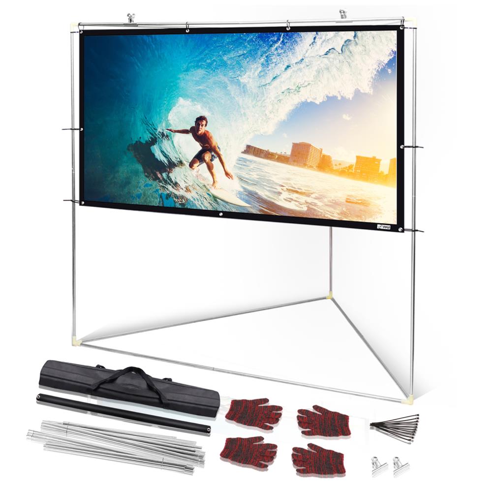 100" Outdoor Projector Screen, Quick Setup, Matte White